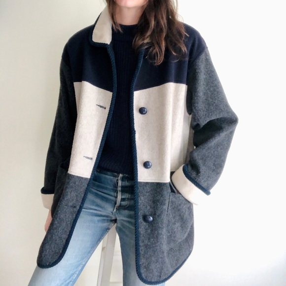 Herman Kay Jackets & Blazers - Vintage wool color block jacket